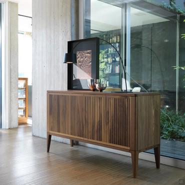 Haruko solid wood sideboard with high feet