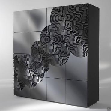 Credenza moderna con decorazioni circolari Crop