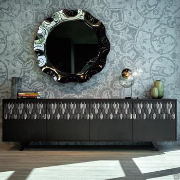 Plume Sideboard with Decorated Ceramic Doors