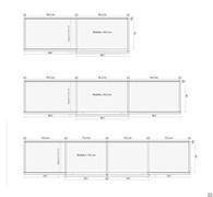 Land wooden sliding wardrobe with grooves - measurements specifications