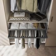 Player wardrobe interior fittings - hanged chest of drawers with 1 pull out tray and 1 pull out trousers rack