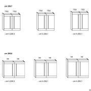 Blace coplanar sliding wardrobe with symmetric flush doors - specific measurements of the one colour model