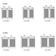 Blace coplanar sliding wardrobe with symmetric flush doors - specific measurements of the two colour model