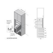 Pacific wardrobe with TV panel - specific measurements for compartment and lower drawers 