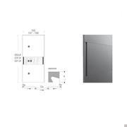 Diagram and Specific Dimensions of Vermont wardrobe - door type with center strip and integrated handles