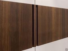 Detail of Vermont door - center band heat-treated oak veneer with matching vertical grooves