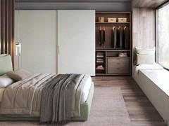 Deneb Lounge flush wardrobe, internal side equipped with drawers and partition