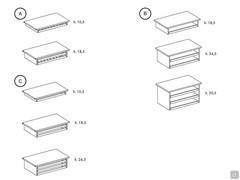 A) trouser hanger and trouser hanger with storage tray - B) extractable shirt cubby - C) extractable tray