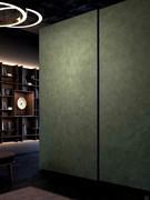 Double sliding door composition of the Rover Lounge closet, upholstered in fabric