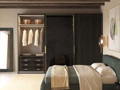 Sliding closet with groove handle Nadir Lounge Low, available in over 15 compositions with 2, 3 or 4 doors