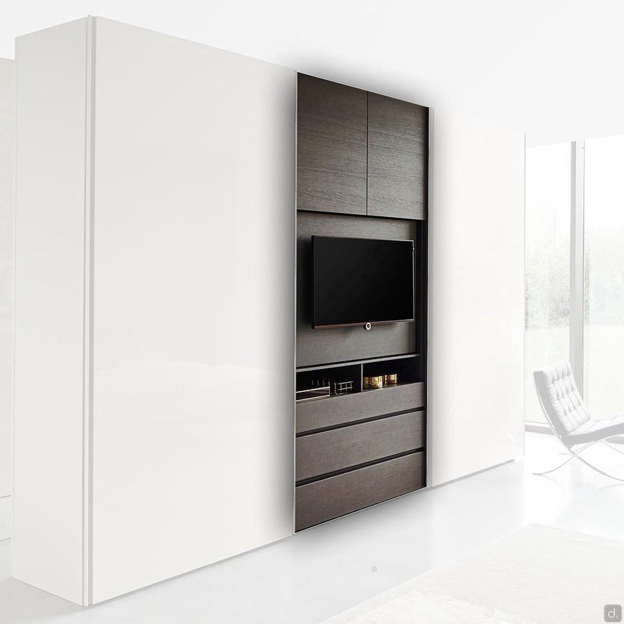 Wardrobe with TV panel - to be paired with other hinged or sliding-door elements from the Pacific collection