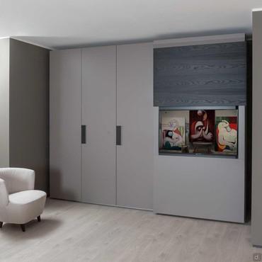 Ciak TV wardrobe with sliding panel