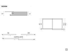 Depth and overall dimensions of the integrated handle of the Layout Wide cabinet.