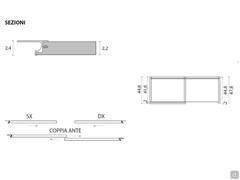 Depth and overall dimensions of the integrated handle of the Layout Wide cabinet.