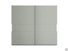 Layout Wide fully matte lacquered cabinet with integrated white painted metal handle