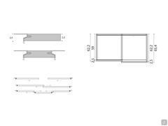 Midley full-height sliding wardrobe - Specific dimensions and full-height profile detail