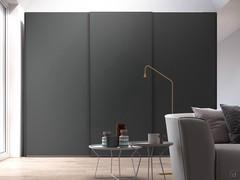 Midley matt lacquered lead sliding wardrobe with full-height groove