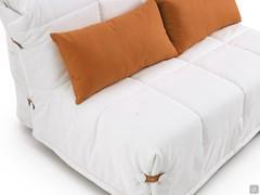 Detail of the lumbar cushions of the futon sofa bed