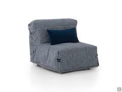 Derby armchair bed with cover in stain-resistant Alpine fabric with extra lumbar cushion