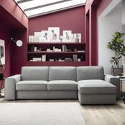 Emery sleeper sofa with fabric cover in a neutral shade to match it with every colour, even with vivid colour walls