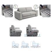 Clean Up System: using the levers you can lift up the structure and clean under the sofa effortlessly