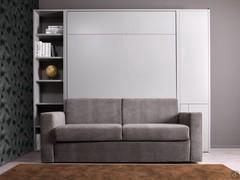 Holdem 2-seater sofa entirely upholstered in fabric with a high, 17 cm wide armrests