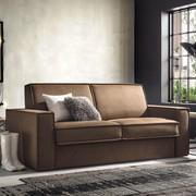 Roulette sofa bed in linear version with pinched stitching