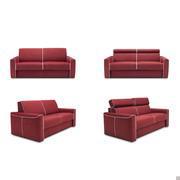 Derek sofa bed with straight arm and relief piping or with adjustable headrest