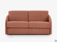 Front view of the Clark sofa bed: the thin armrests, only 5 cm thick, are clearly visible