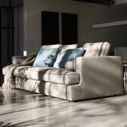 Kansas sofa bed in the model with seat and backrest cushions with contrasting profile