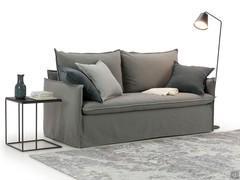 Gilles sofa bed in shabby style with soft cushions