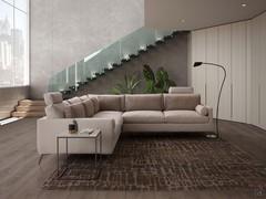 Corner sofa Wayne with backrest pads, roller armrests and removable headrests