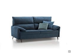 Sofa bed Brera with cushioned armrests folded inwards and traditional seats with cushions