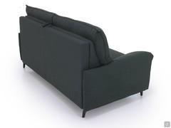 Back view of the Brera sofa bed with 2 seats and the cushioned folding armrest