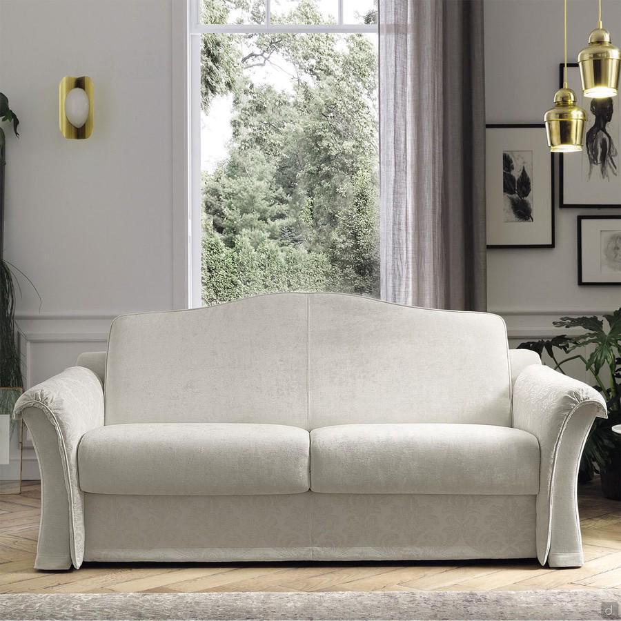 Rupert classic sofa bed in white fabric