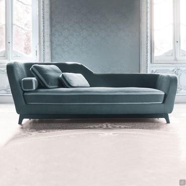 Jeremie Evo is a design sofa bed by Milano Bedding with the unique shaped backrest that recalls a chaise longue