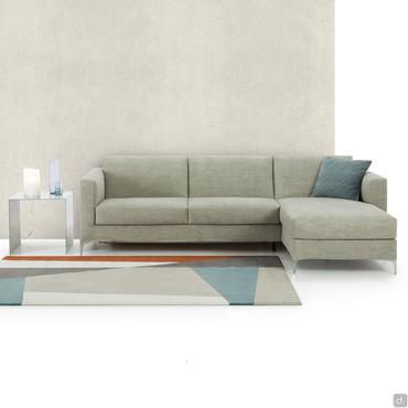 Damian sleeper sofa with high metal feet