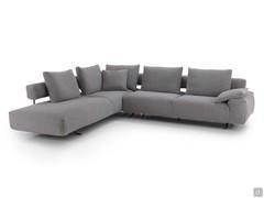 Shirley sofa comprising end piece with extension and meridienne corner piece, removable cover in Barnum bouclé fabric