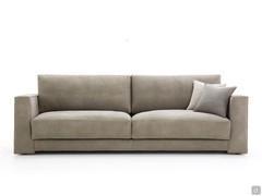 Clive linear leather-covered sofa