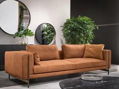 Shanghai linear sofa by Cantori with wrought iron feet