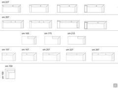 Antibes Sofa - summarising diagram of the corner elements, corner elements with ottoman and without armrest, and square corner