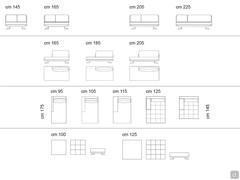 Antibes Sofa - summarising diagram of the central elements, central elements with ottoman, chaise longue and ottoman