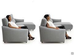 Prado sofa proportions and seating example with reclining headrest