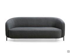 Bailey sofa with single seat and curved backrest, high metal feet