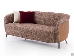 Sofa Bailey upholstered in Retro leather and patterned fabric Dancing Queen