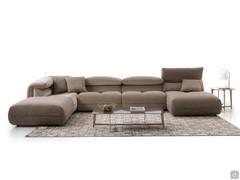 Sectional sofa with adjustable backrests Monterey, corner elements with pouf and chaise longue