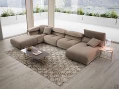 Monterey sectional sofa without armrests and with adjustable backrests