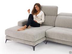 Chaise longue 165 cm deep with adjustable headrest