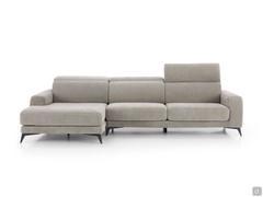 Sofa with chaise longue and high feet Newport with double sliding seat