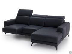 Sofa Newport with chaise longue and removable seat in 304 retro leather